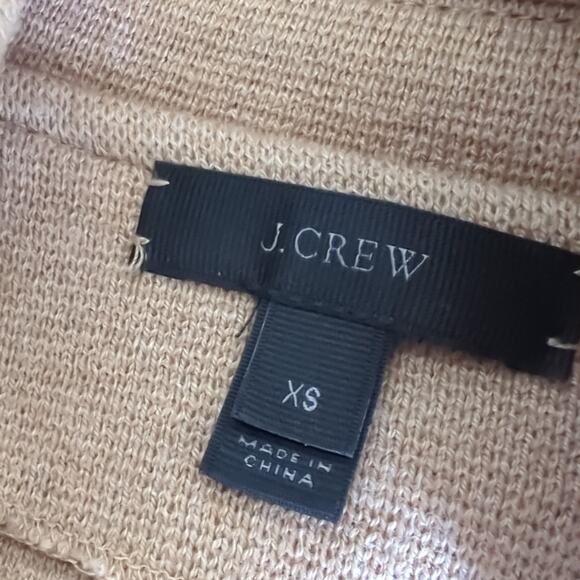J.Crew Sophie Open Front Sweater Blazer Tan Camel Merino Wool Academia Womens XS - Picture 7 of 11